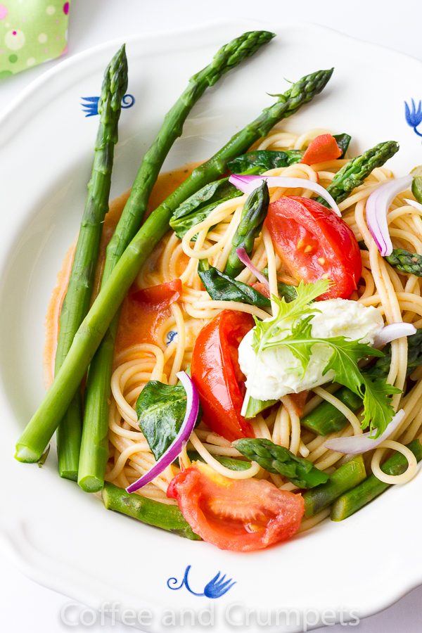 Asparagus Pasta Primavera Coffee and Crumpets